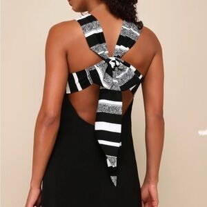 Lulu's Monochrome Patterned Dress